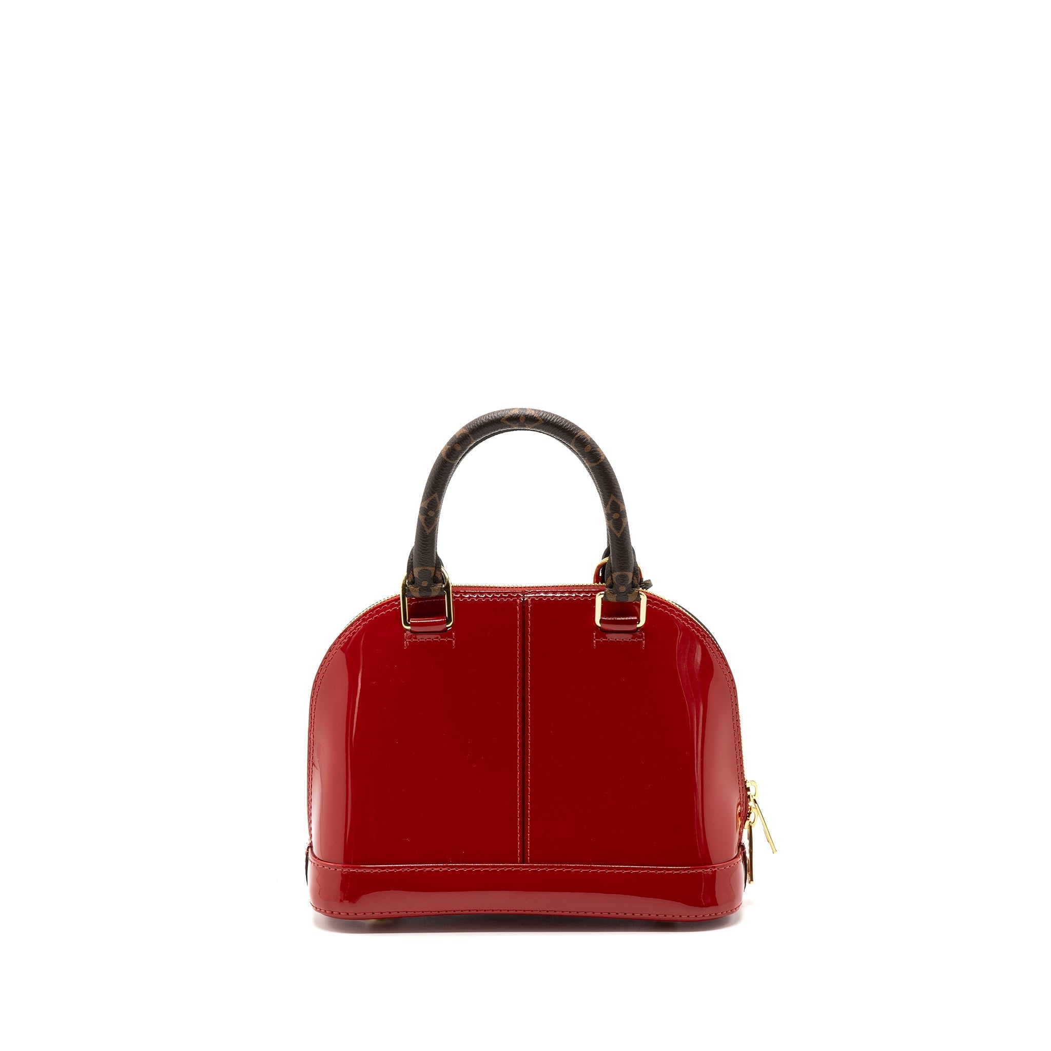 LOUIS VUITTON ALMA BB LIMITED EDITION VERNI MIROIR PATENT RED/MONOGRAM CANVAS GHW