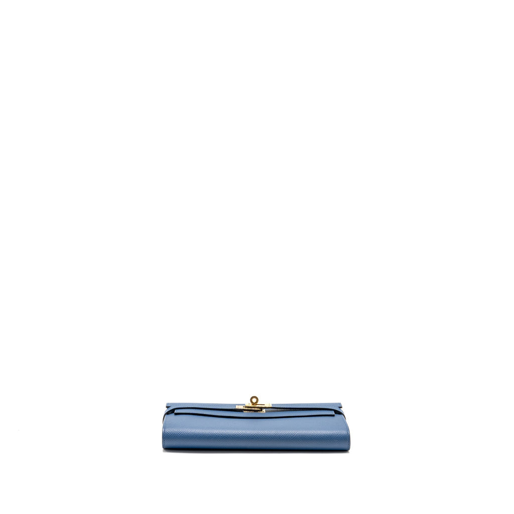 HERMES KELLY LONG WALLET EPSOM DARK BLUE GHW