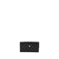 CHANEL FLAP LONG WALLET CAVIAR BLACK GHW