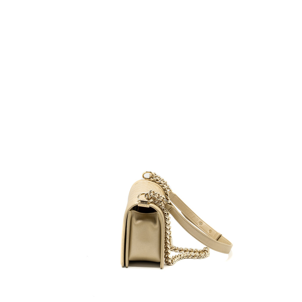 CHANEL MEDIUM BOY BAG CAVIAR GOLD LGHW