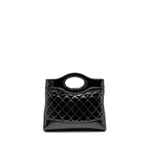 CHANEL 24S MINI 31 BAG SHINY LAMBSKIN BLACK LGHW (MICROCHIP)