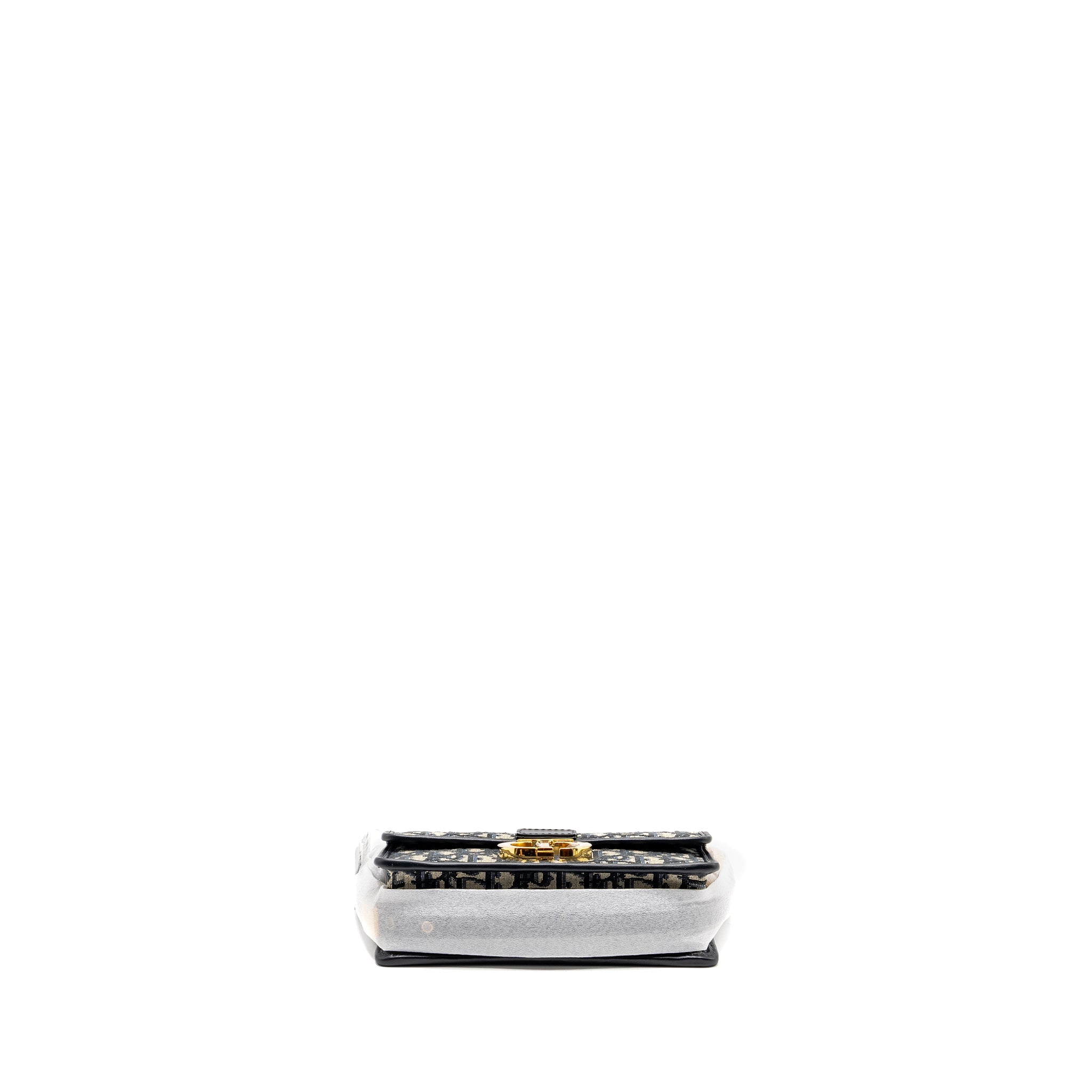 DIOR 30 MONTAIGNE EAST-WEST BAG WITH CHAIN OBLIQUE JACQUARD BLUE GHW