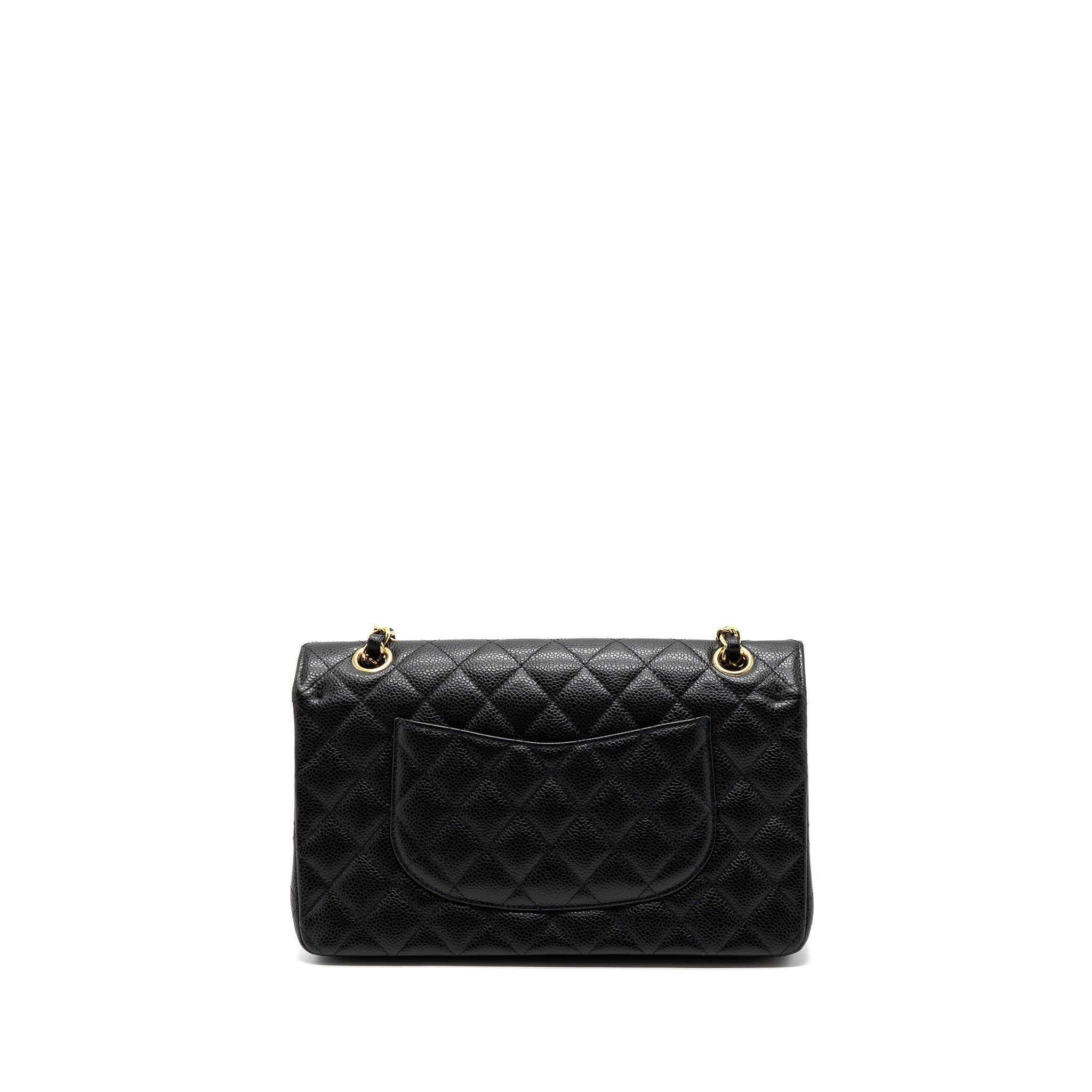 CHANEL MEDIUM CLASSIC DOUBLE FLAP BAG CAVIAR BLACK GHW