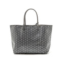 GOYARD SAINT LOUIS PM TOTE GOYARDINE CANVAS / CALFSKIN GREY