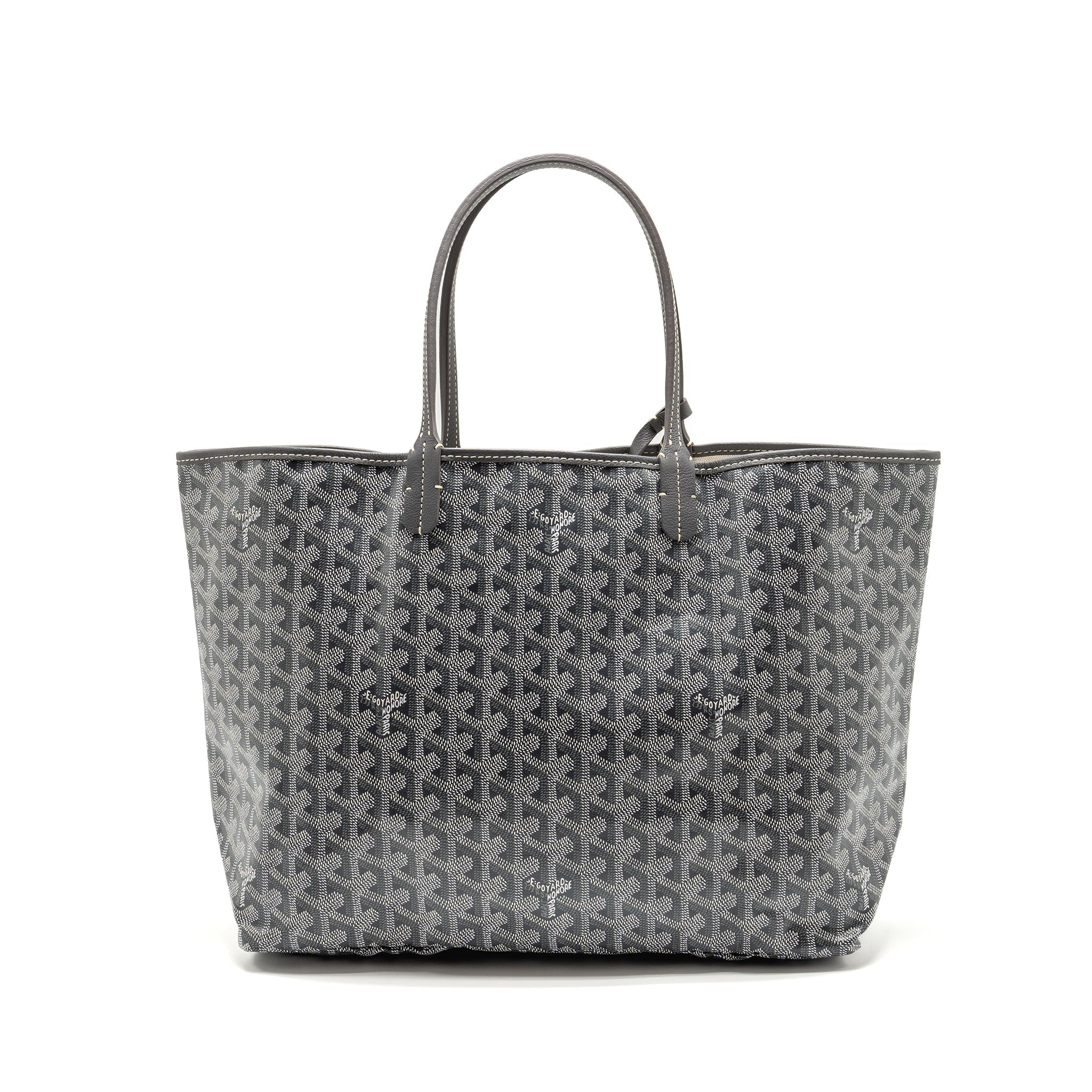 GOYARD SAINT LOUIS PM TOTE GOYARDINE CANVAS / CALFSKIN GREY