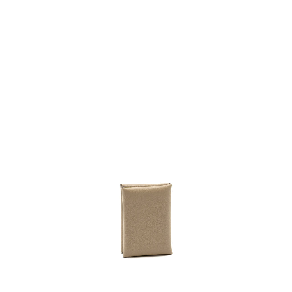 HERMES CALVI DUO CARD HOLDER EVERCOLOR 8Q BEIGE MARFA SHW