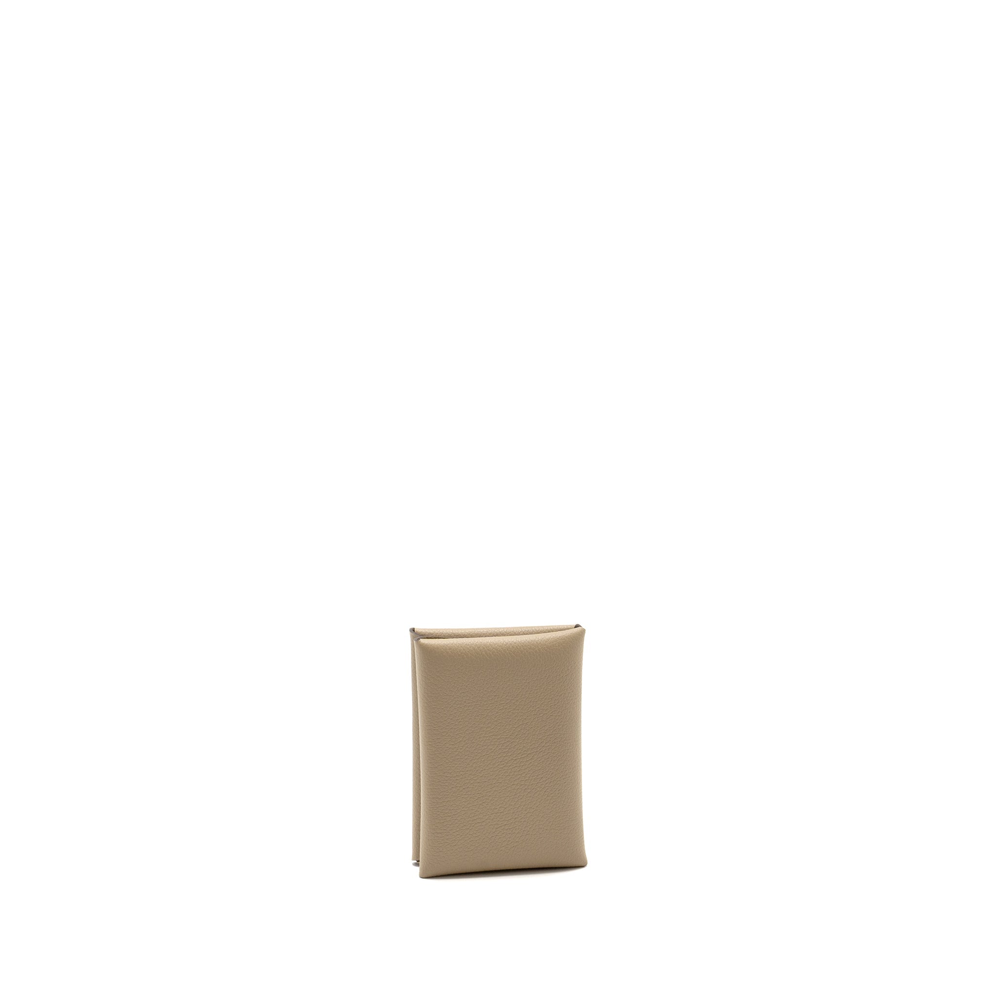 HERMES CALVI DUO CARD HOLDER EVERCOLOR 8Q BEIGE MARFA SHW