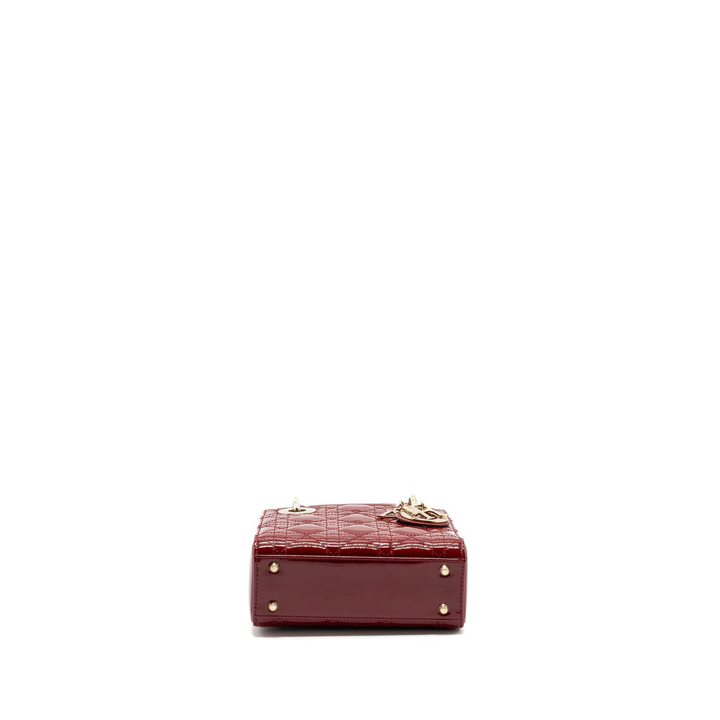 DIOR MINI LADY DIOR PATENT RED LGHW