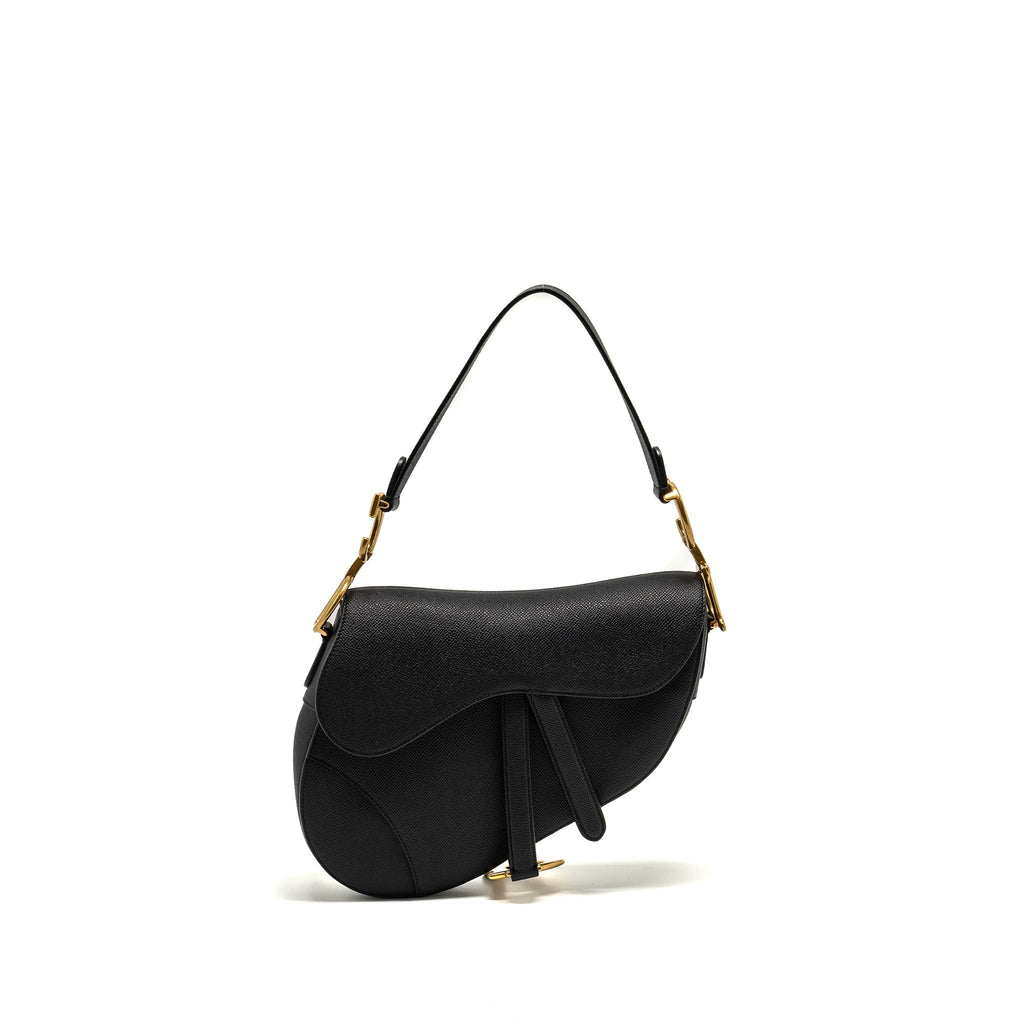 DIOR MEDIUM SADDLE GRAINED CALFSKIN BLACK GHW