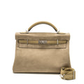 HERMES MAXI KELLY 42 GRIZZLY/SWIFT GRIS CAILLOU / BEIGE MARFA SHW