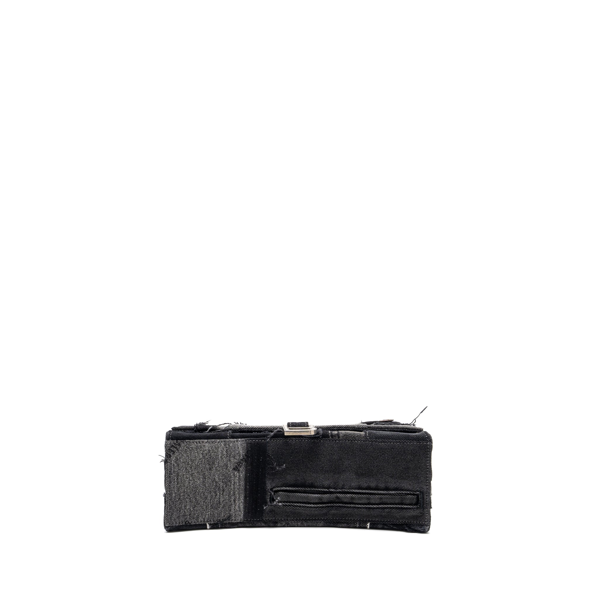 BALENCIAGA MEDIUM HOURGLASS BAG LIMITED EDITION DENIM BLACK/MULTICOLOUR SHW