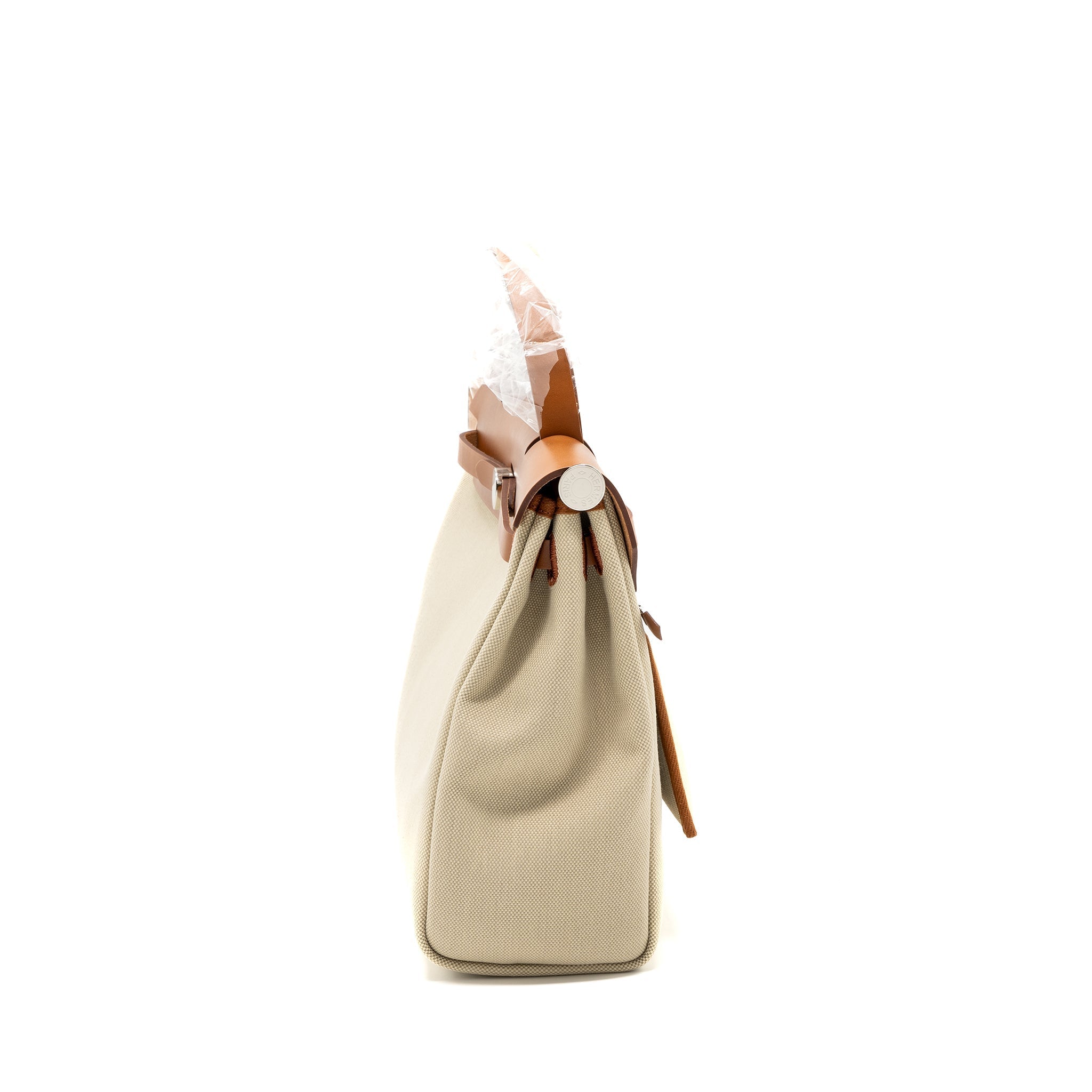 HERMES HERBAG 31 ZIP BAG TOILE MILITARIES/VACHE HUNTER BETON/FAUVE SHW