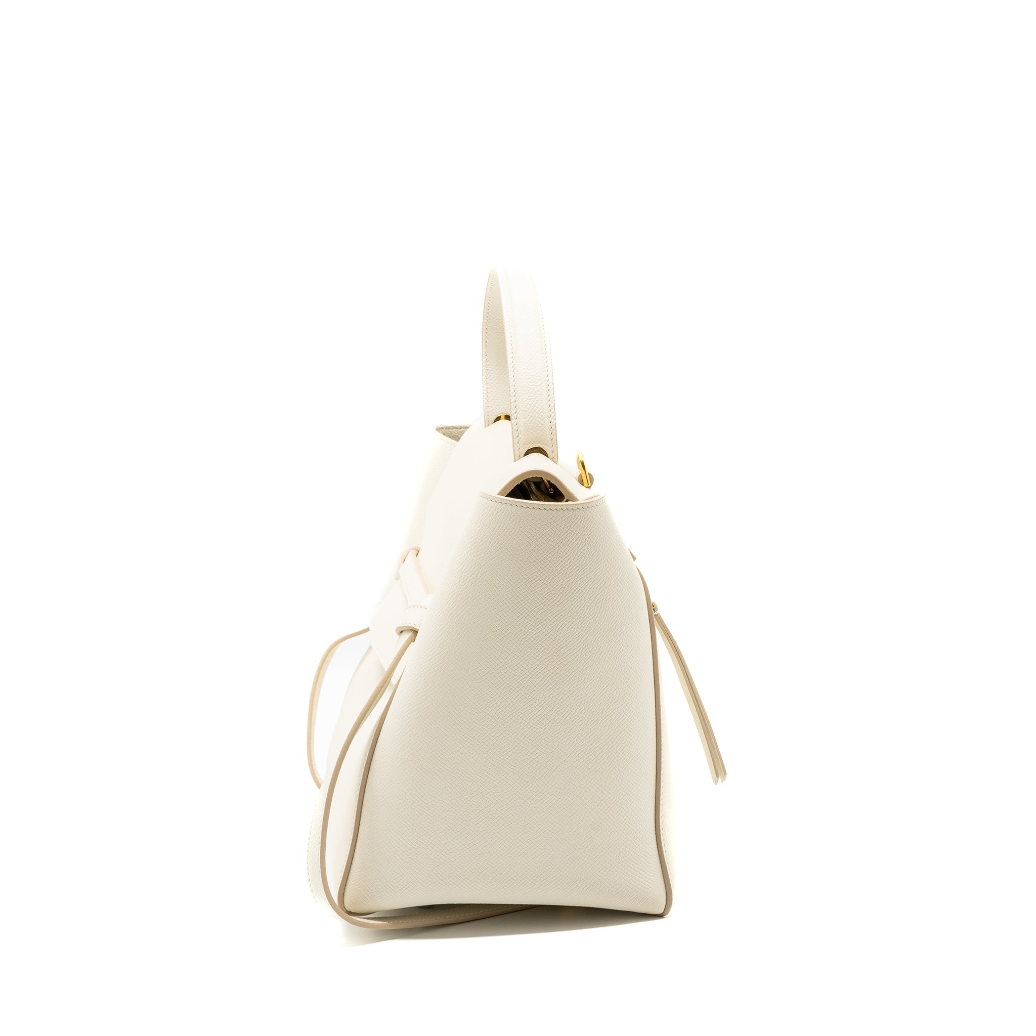 CELINE MINI BELT BAG GRAINED CALFSKIN WHITE GHW