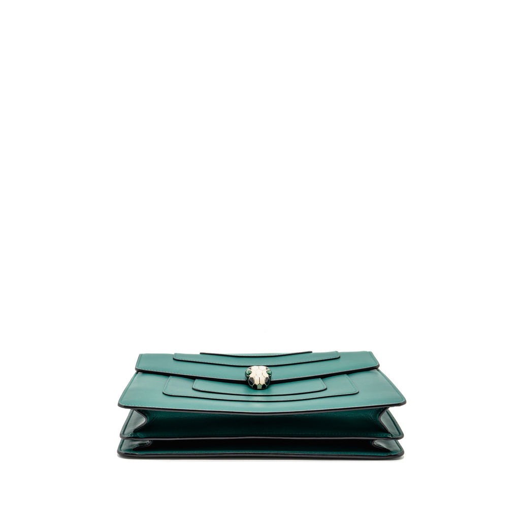 BVLGARI SERPENTI FOREVER SHOULDER BAG CALFSKIN GREEN LGHW