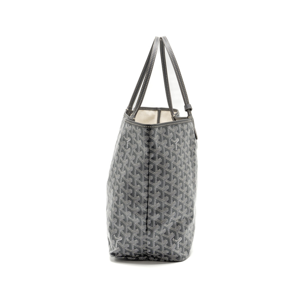 GOYARD SAINT LOUIS PM TOTE GOYARDINE CANVAS / CALFSKIN GREY