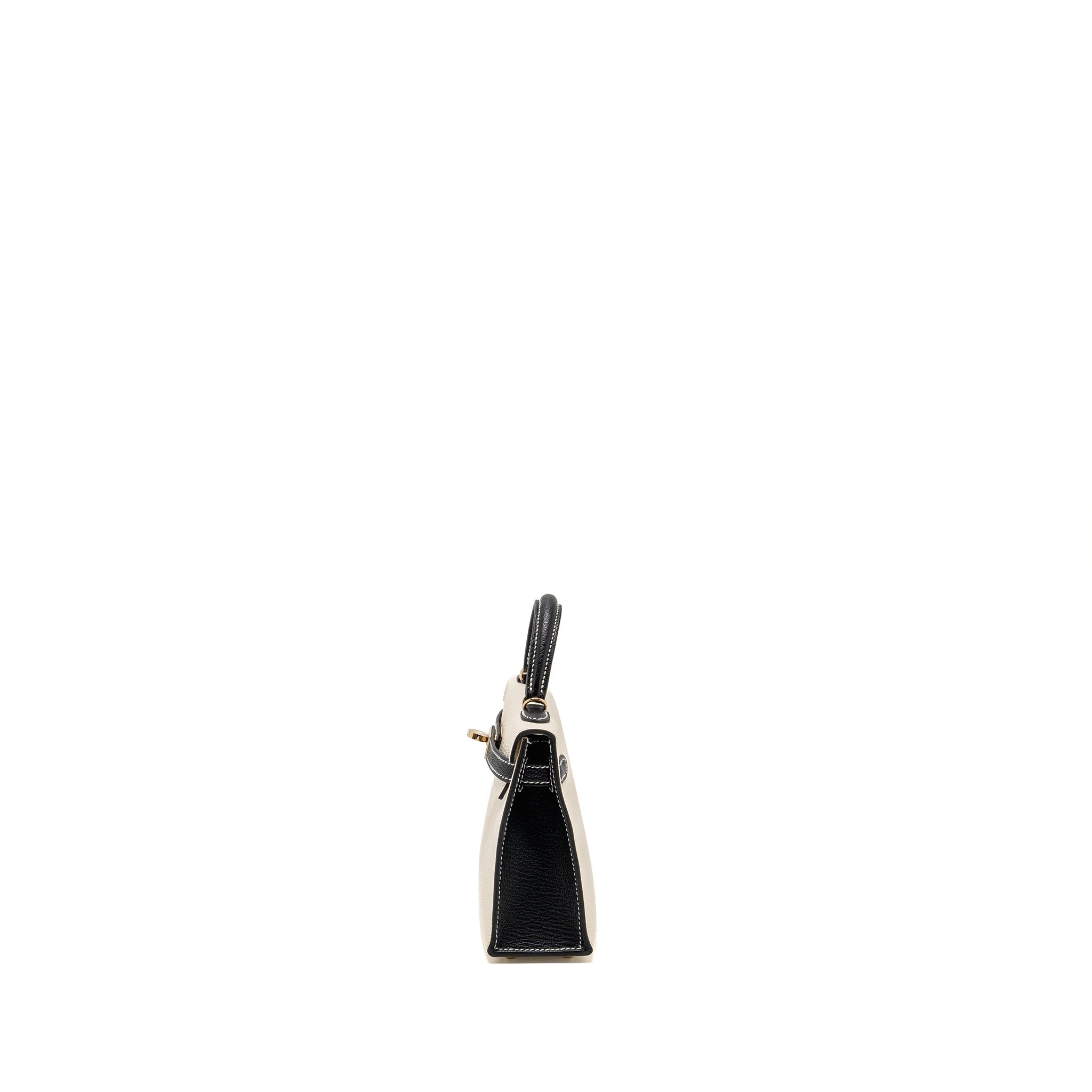 HERMES MINI KELLY II SPECIAL ORDER CHÈVRE MYSORE NATA/BLACK LGHW