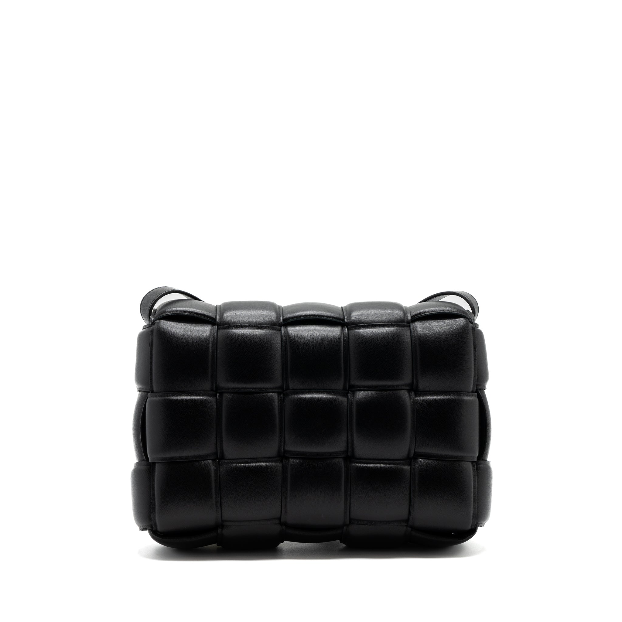 BOTTEGA VENETA PADDED CASSETTE LAMBSKIN BLACK GHW