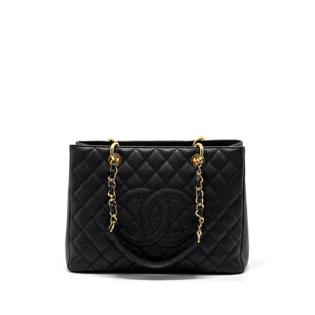 CHANEL GRAND SHOPPING TOTE BAG CAVIAR BLACK GHW