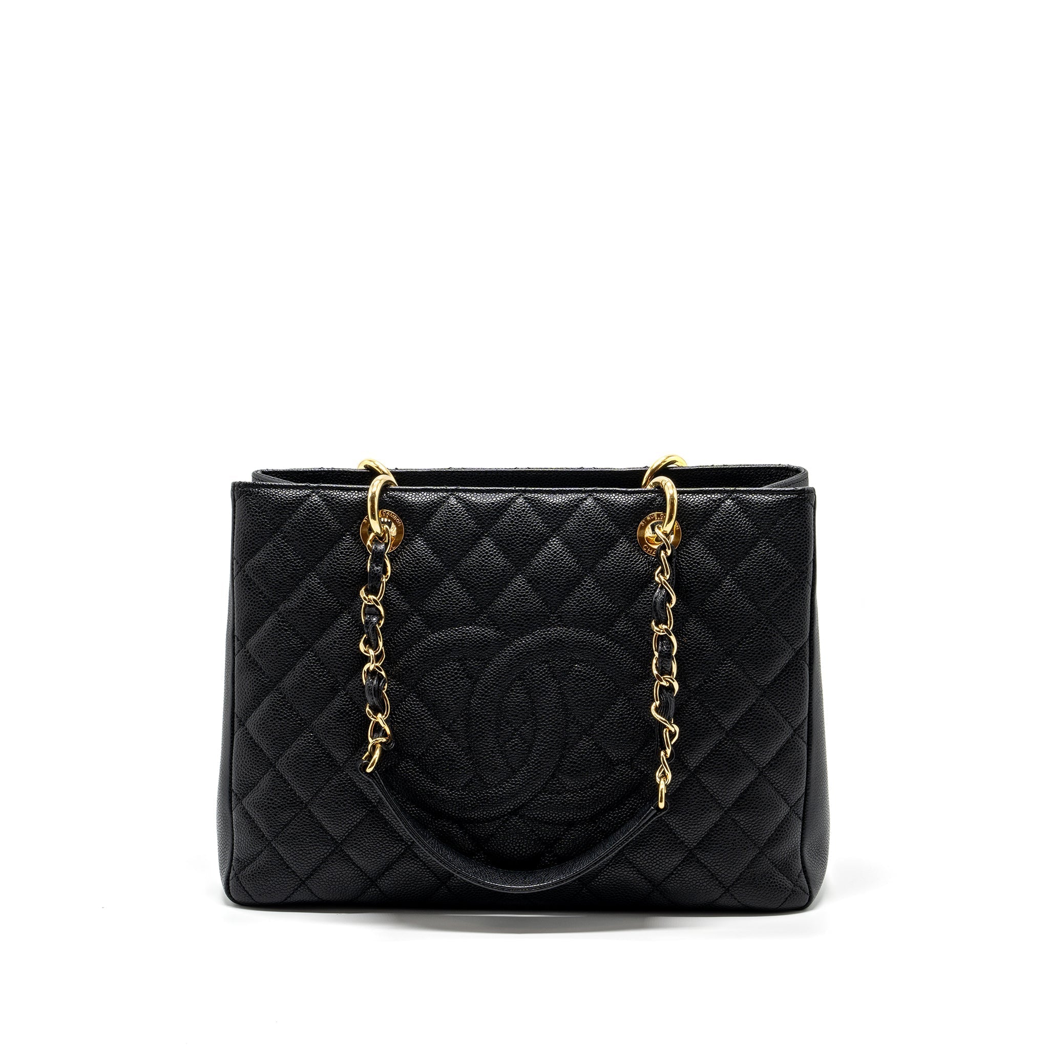 CHANEL GRAND SHOPPING TOTE BAG CAVIAR BLACK GHW