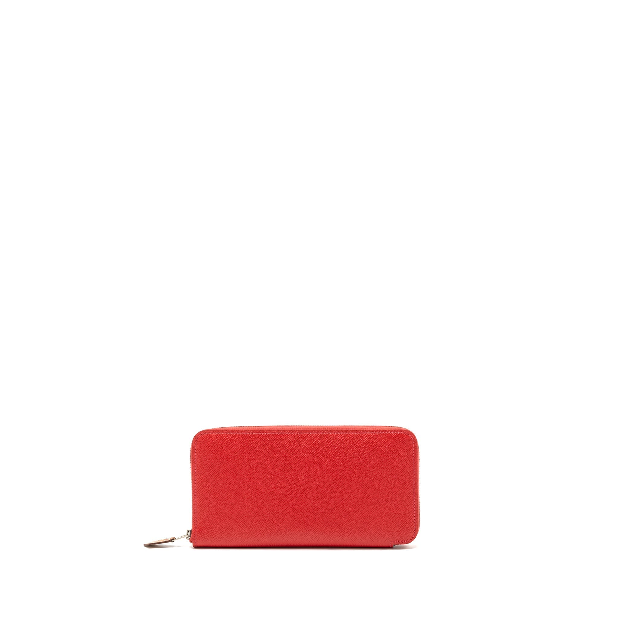 HERMES SILK IN LONG WALLET EPSOM RED SHW