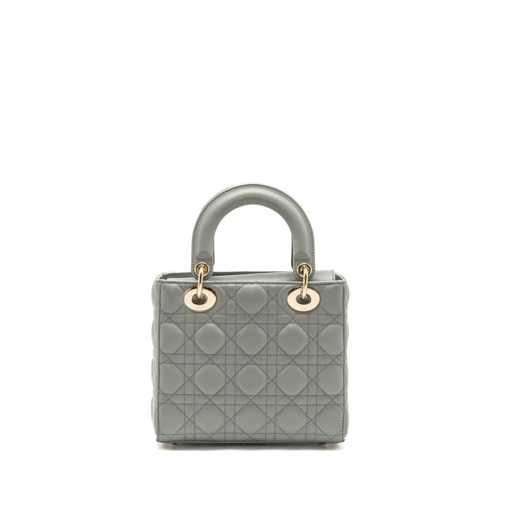 DIOR MY ABCDIOR SMALL LADY DIOR LAMBSKIN STONE GREY LGHW