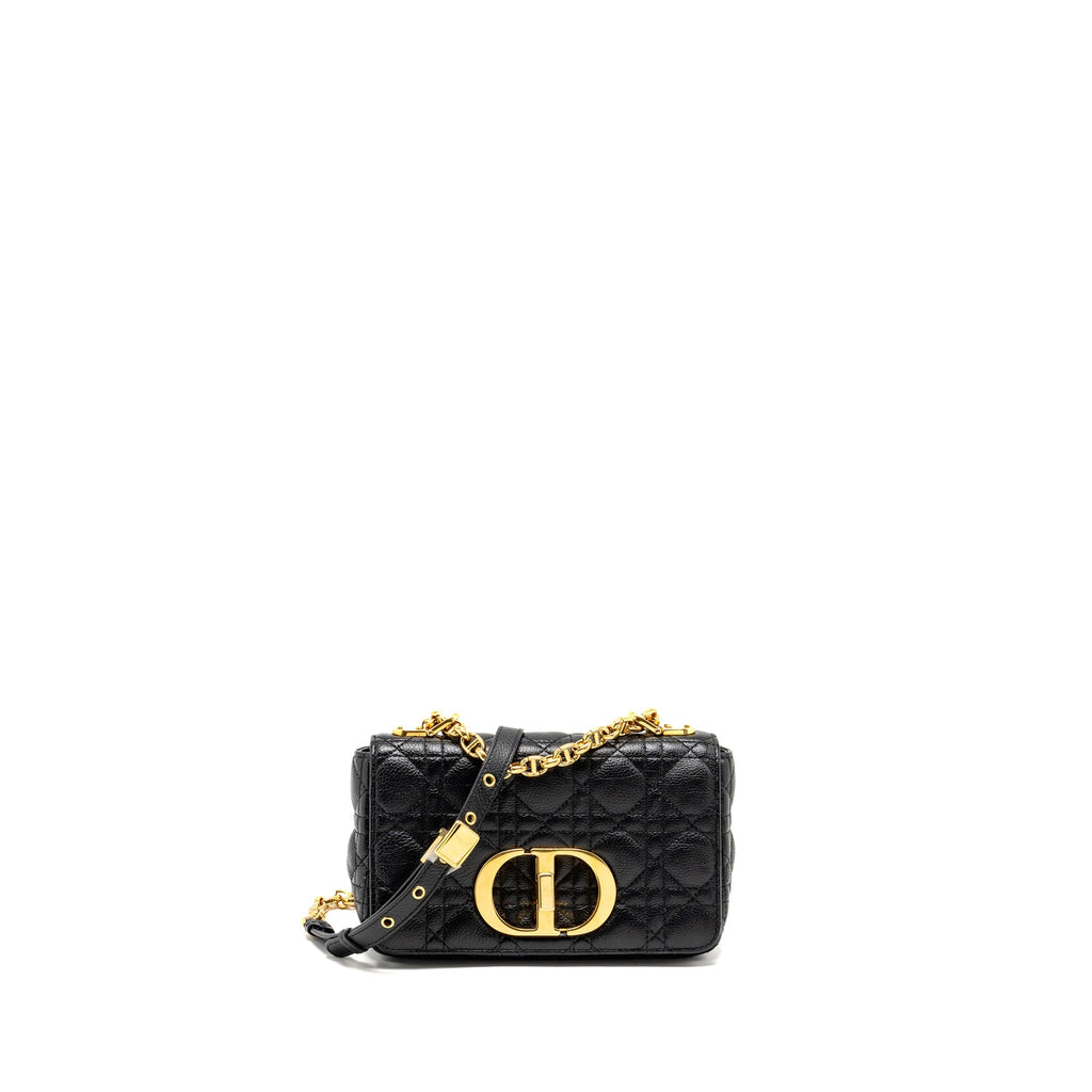 DIOR SMALL CARO BAG CALFSKIN BLACK GHW
