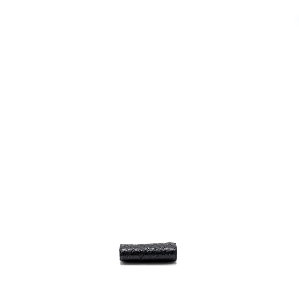CHANEL CLASSIC FLAP CARD HOLDER CAVIAR BLACK GHW (MICROCHIP)