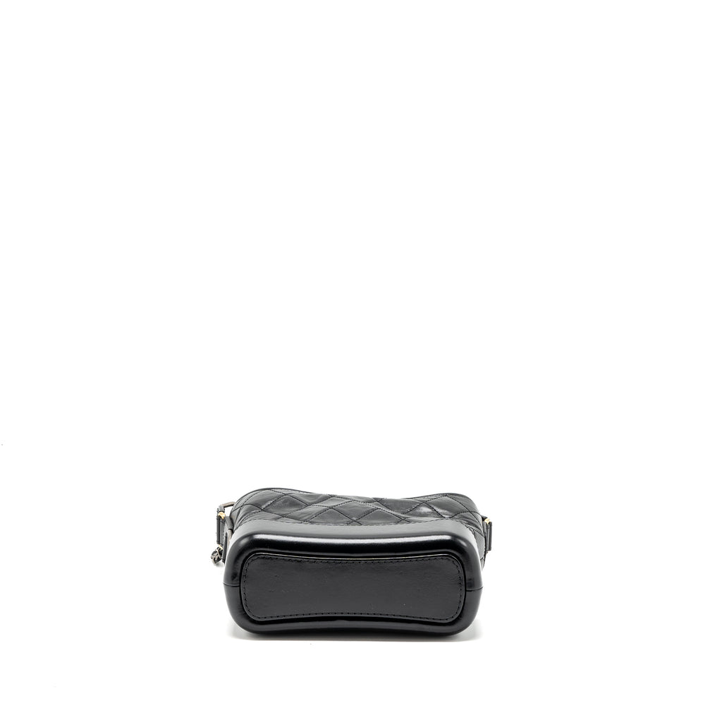 CHANEL SMALL GABRIELLE HOBO BAG AGED CALFSKIN BLACK MULTICOLOUR HARDWARE