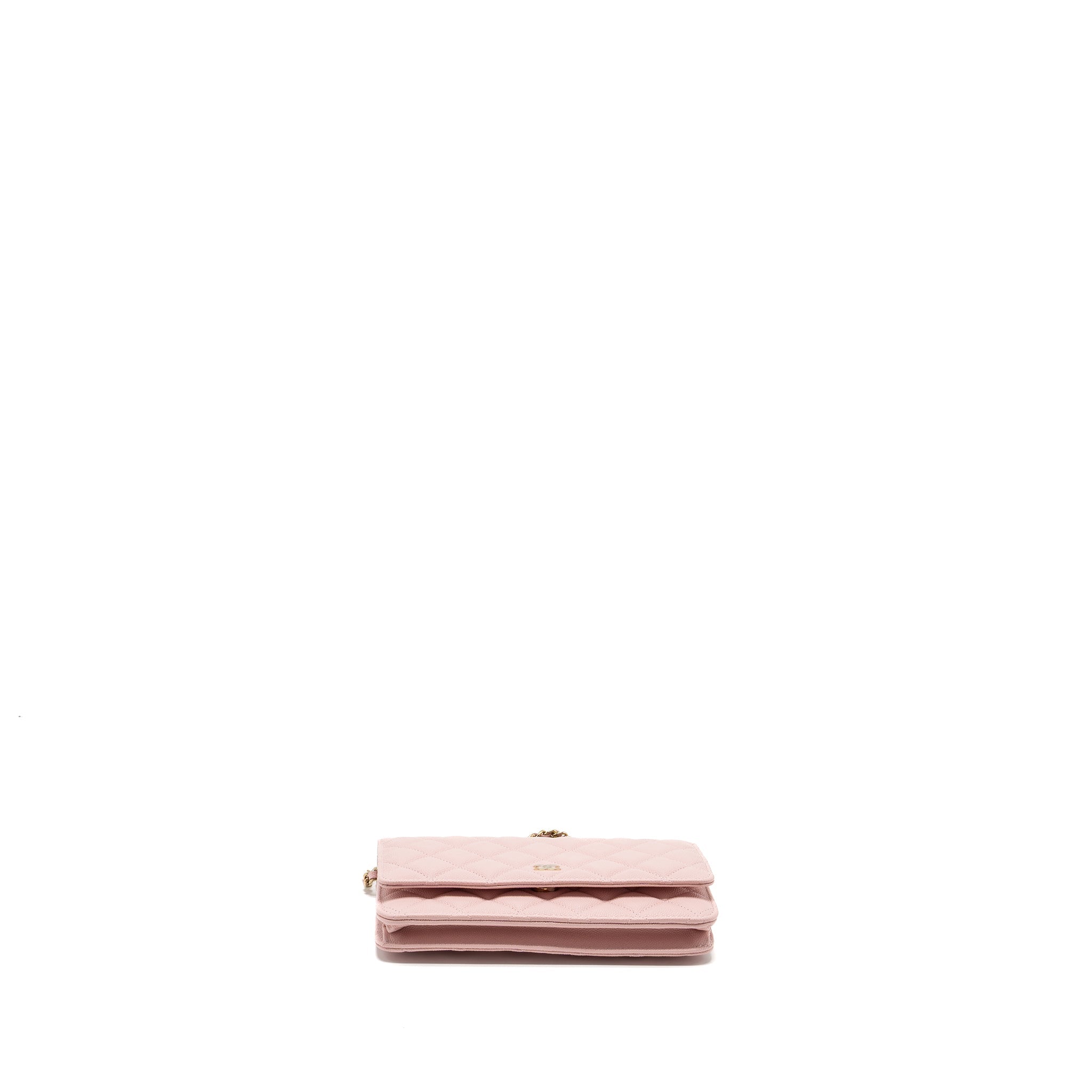 CHANEL CLASSIC WALLET ON CHAIN CAVIAR LIGHT PINK LGHW(MICROCHIP)