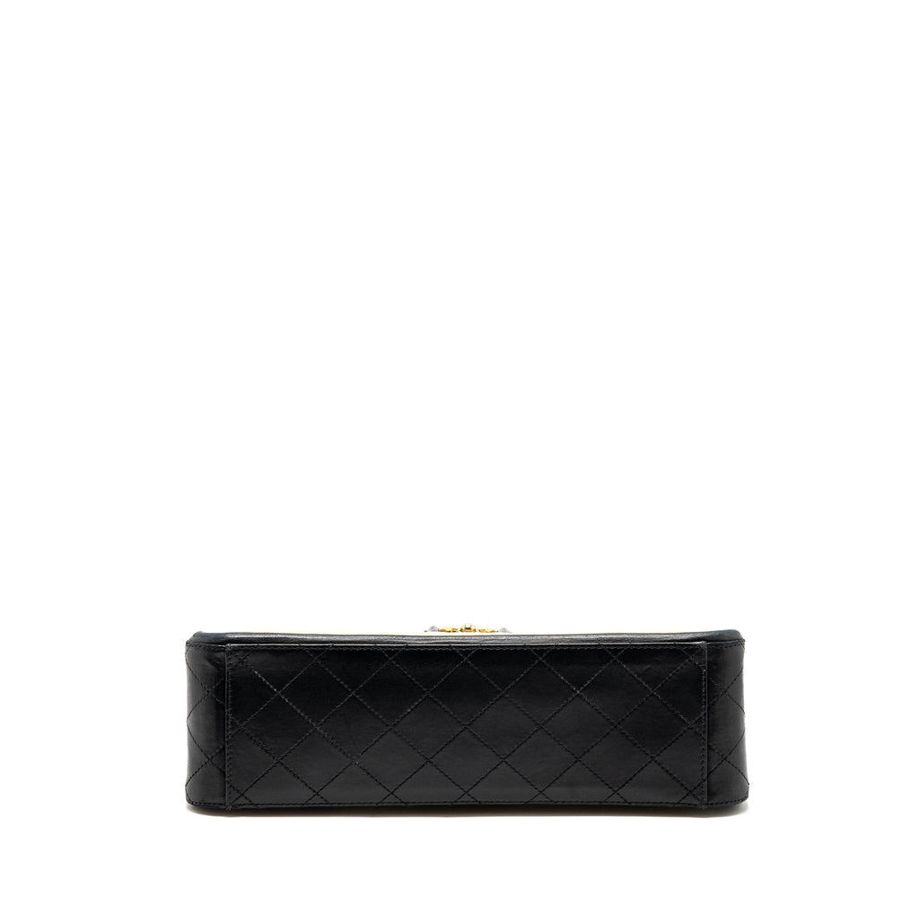 CHANEL QUILTED SMALL SHOPPING TOTE BAG LAMBSKIN BEIGE / BLACK GHW