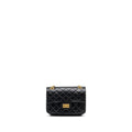 CHANEL MINI 2.55 REISSUE FLAP BAG AGED CALFSKIN BLACK GHW (MICROCHIP)
