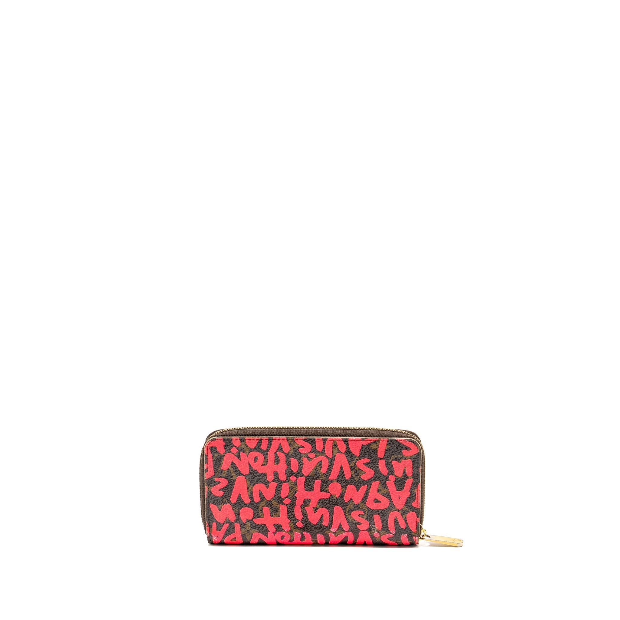 LOUIS VUITTON NEVERFULL GM STEPHEN SPROUSE PINK MONOGRAM GRAFFITI COATED / ZIP WALLET GHW (SELL IN A SET)