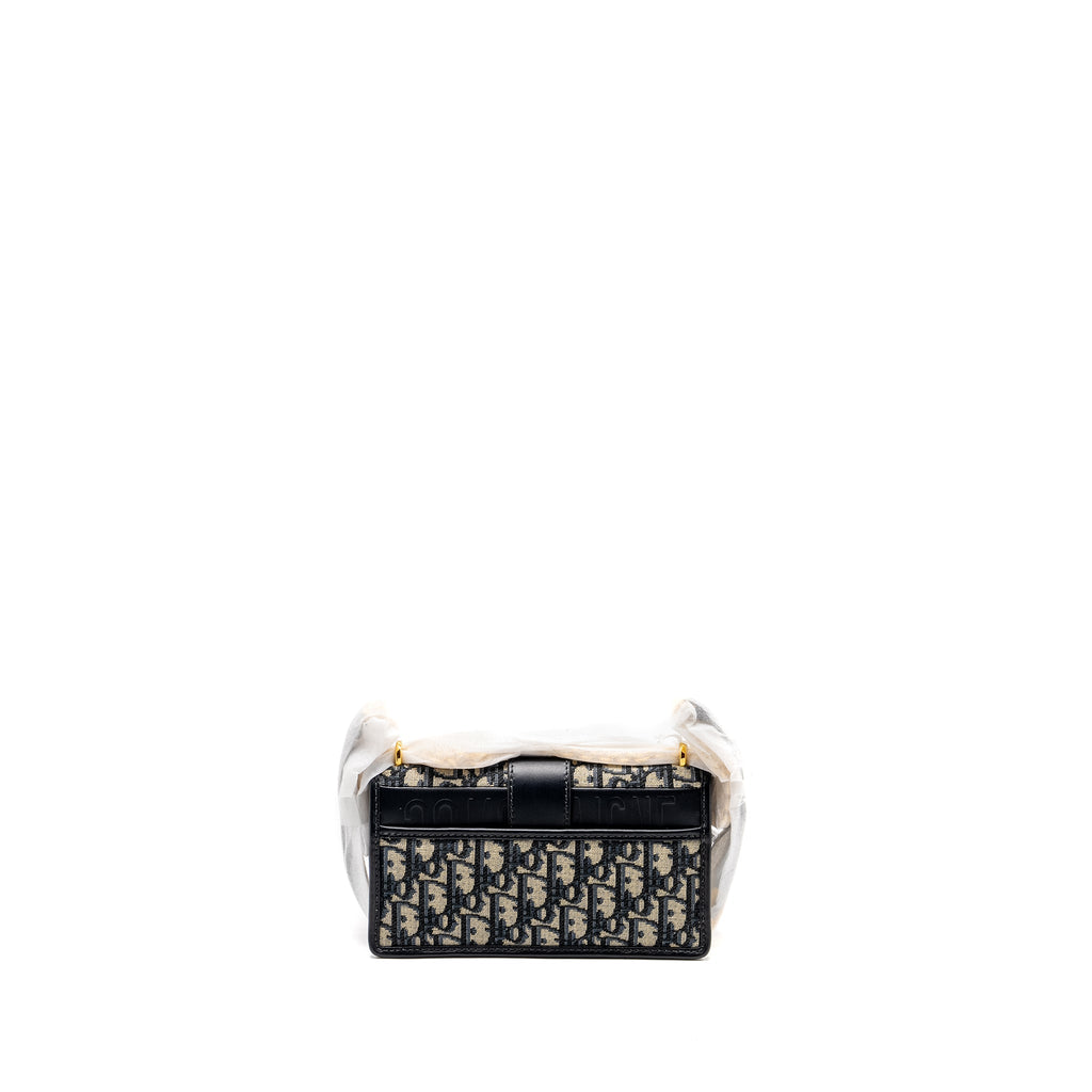 DIOR 30 MONTAIGNE EAST-WEST BAG WITH CHAIN OBLIQUE JACQUARD BLUE GHW