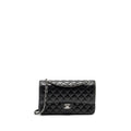 CHANEL MEDIUM CLASSIC DOUBLE FLAP BAG CAVIAR BLACK SHW (MICROCHIP)