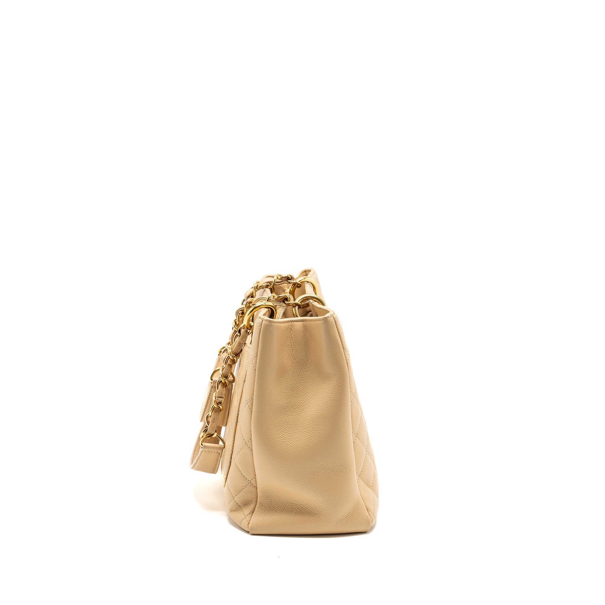 CHANEL GRAND SHOPPING TOTE BAG CAVIAR BEIGE GHW