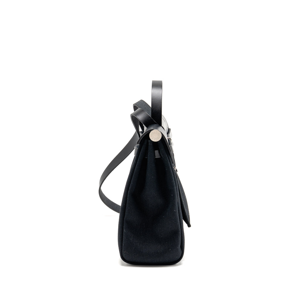 HERMES HERBAG 31 ZIP BAG CANVAS / HUNTER BLACK SHW
