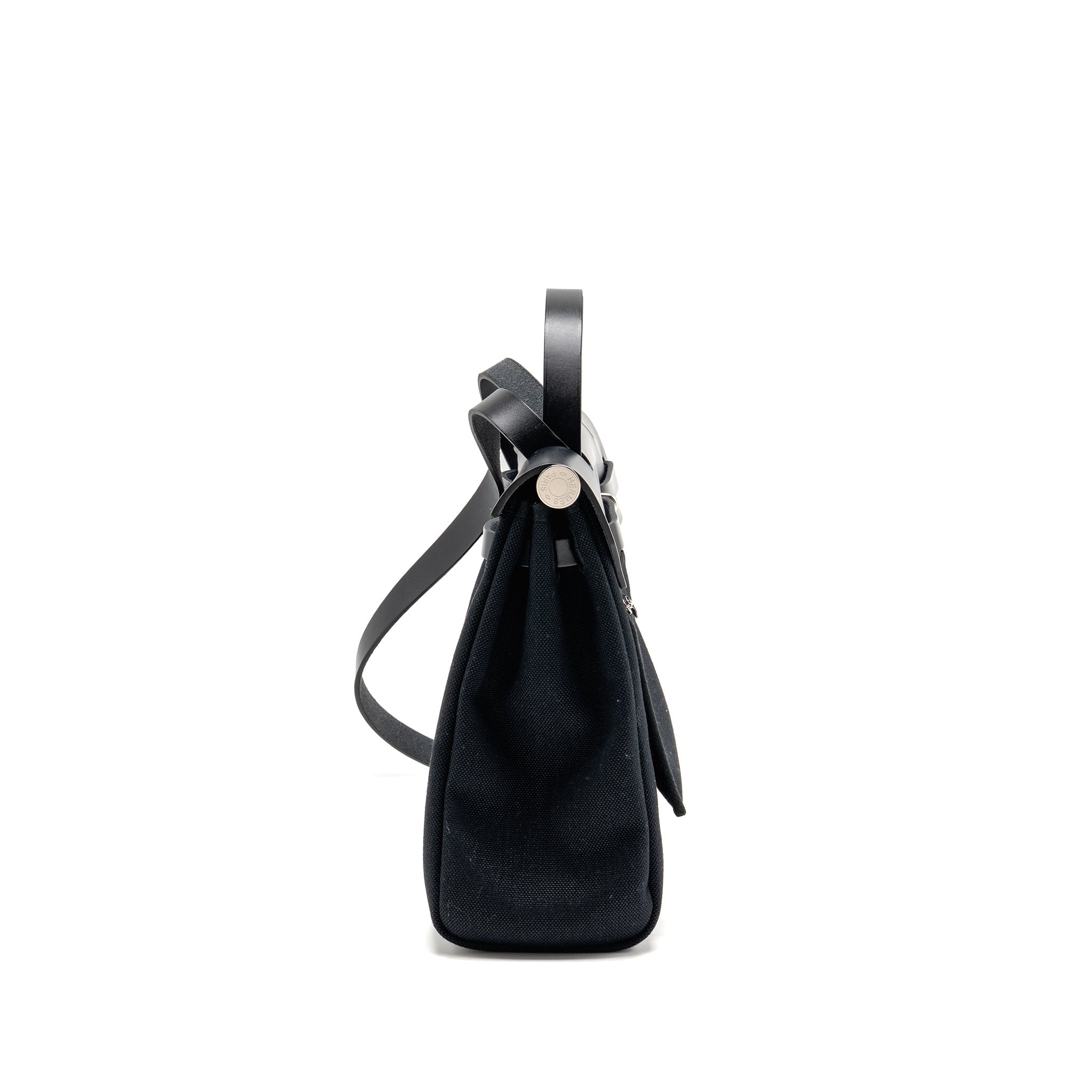 HERMES HERBAG 31 ZIP BAG CANVAS / HUNTER BLACK SHW