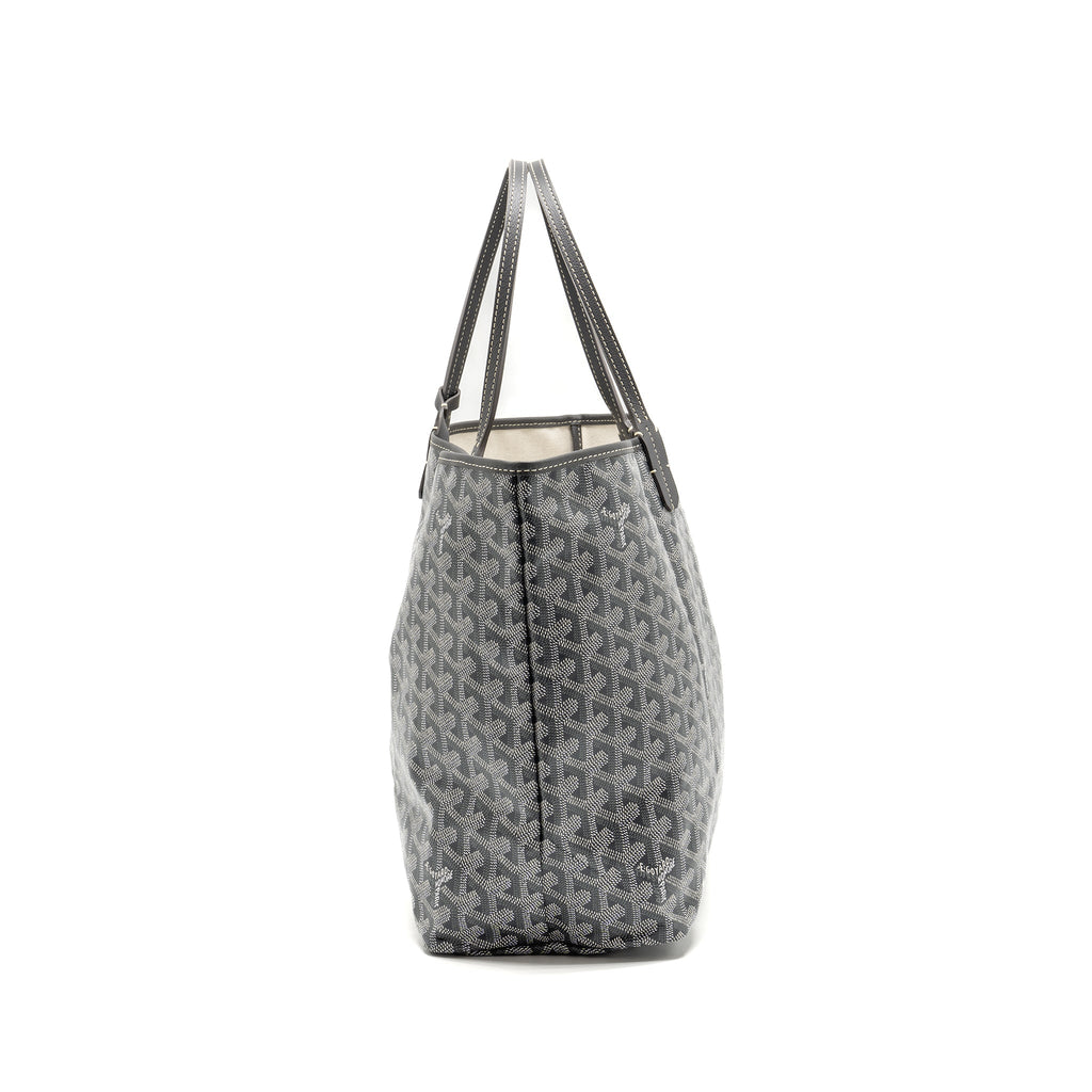 GOYARD SAINT LOUIS PM TOTE GOYARDINE CANVAS / CALFSKIN GREY