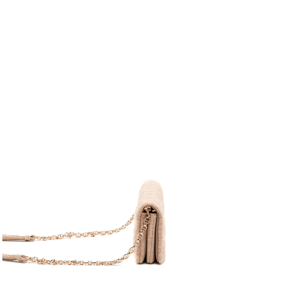 DIOR CARO POUCH CANVAS LIGHT PINK WITH PINK HARDWARE