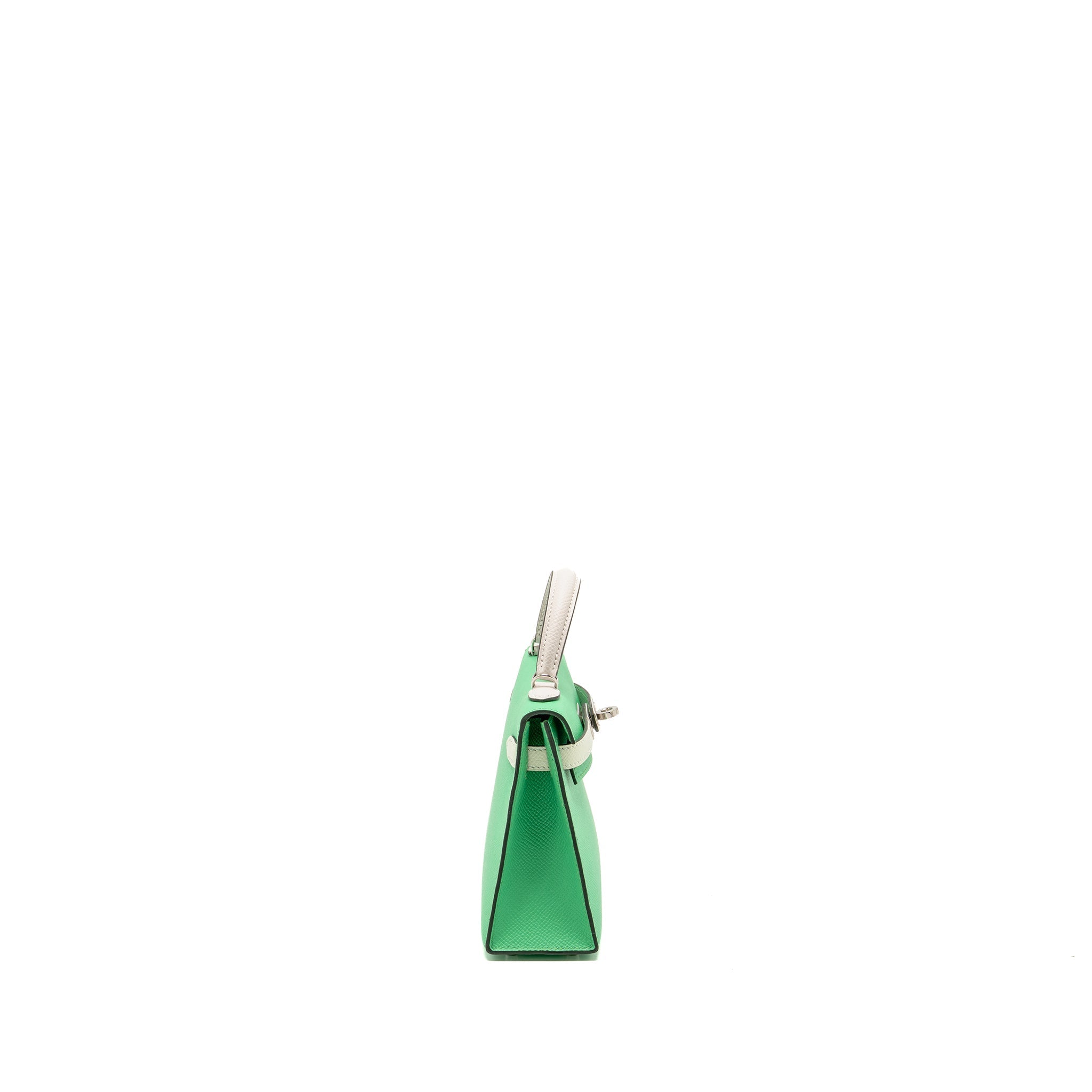 HERMES MINI KELLY II EPSOM VERT COMICS/VERT FIZZ/GRIS PALE SHW