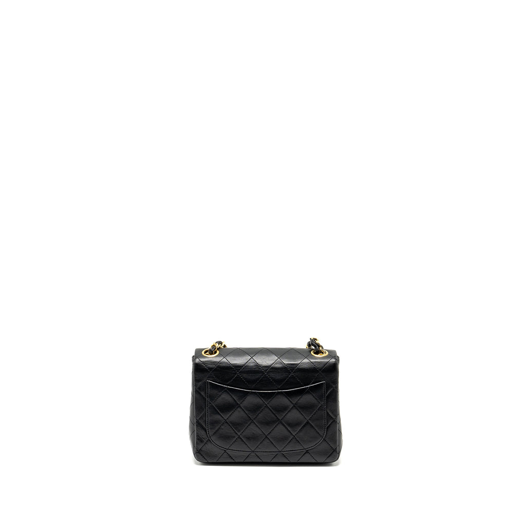 CHANEL VINTAGE MINI SQUARE FLAP BAG LAMBSKIN BLACK GHW