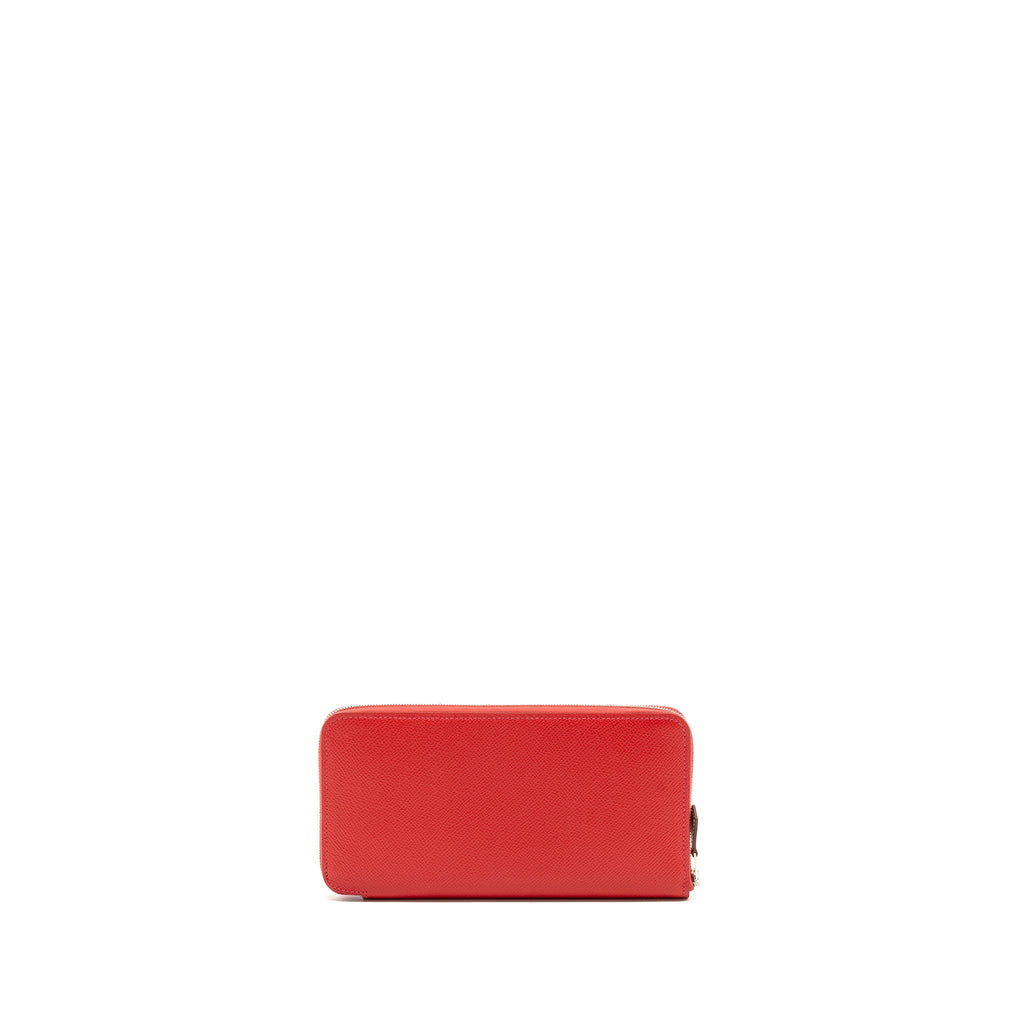 HERMES SILK IN LONG WALLET EPSOM RED SHW