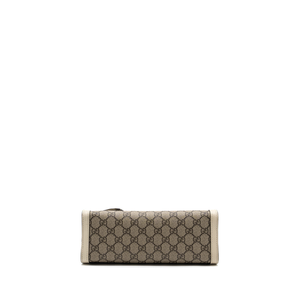GUCCI PADLOCK SMALL SHOULDER BAG GG SUPREME CANVAS / LEATHER WHITE GHW