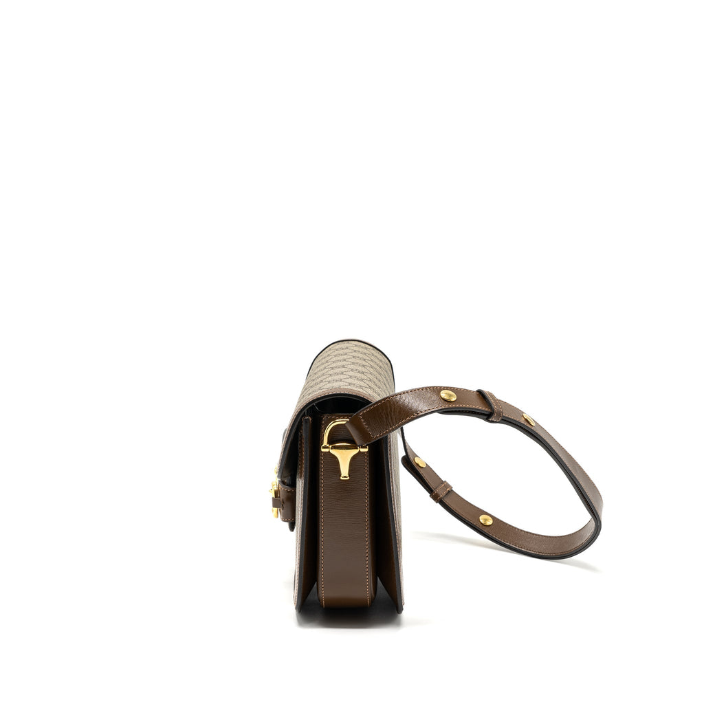 GUCCI HORSEBIT 1955 SHOULDER BAG GG SUPREME CANVAS/ LEATHER BROWN GHW