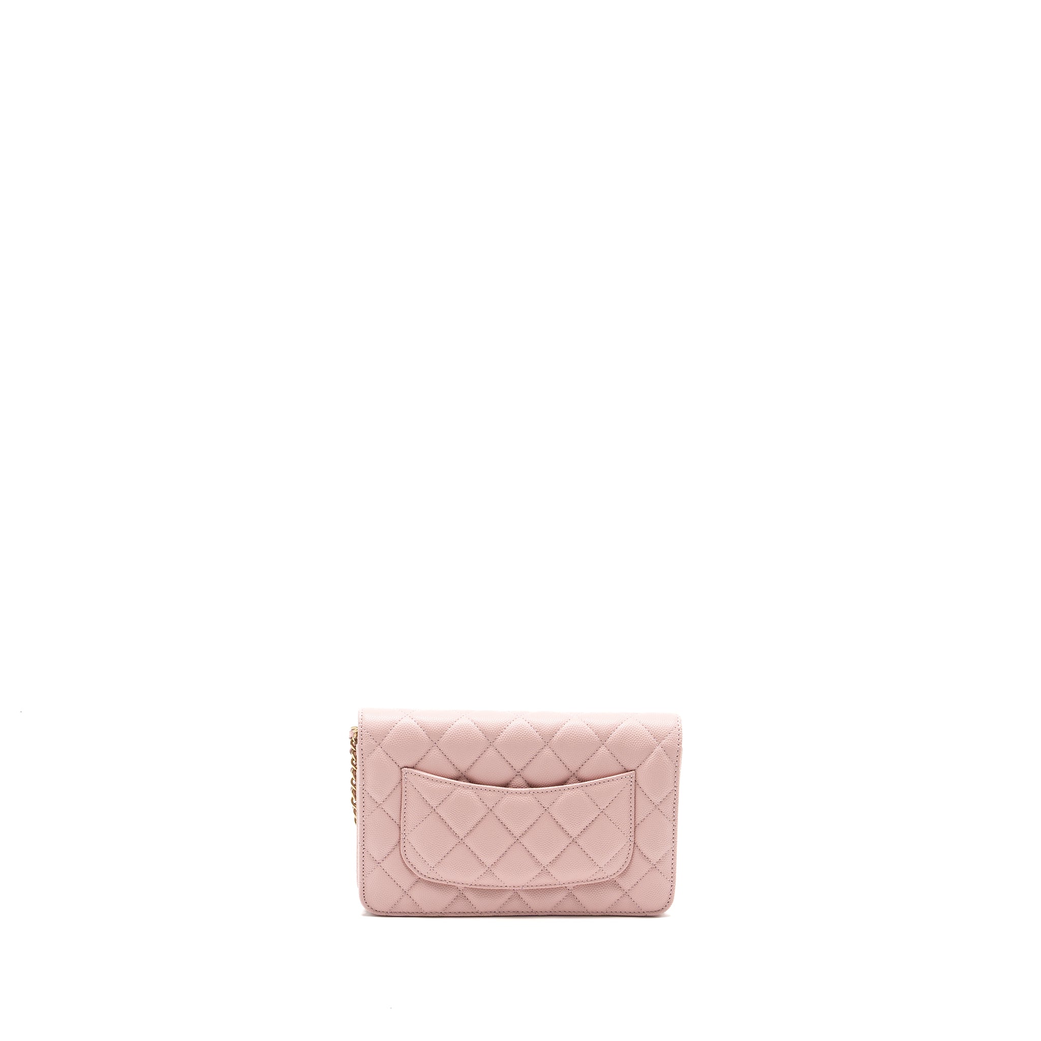 CHANEL CLASSIC WALLET ON CHAIN CAVIAR LIGHT PINK LGHW(MICROCHIP)