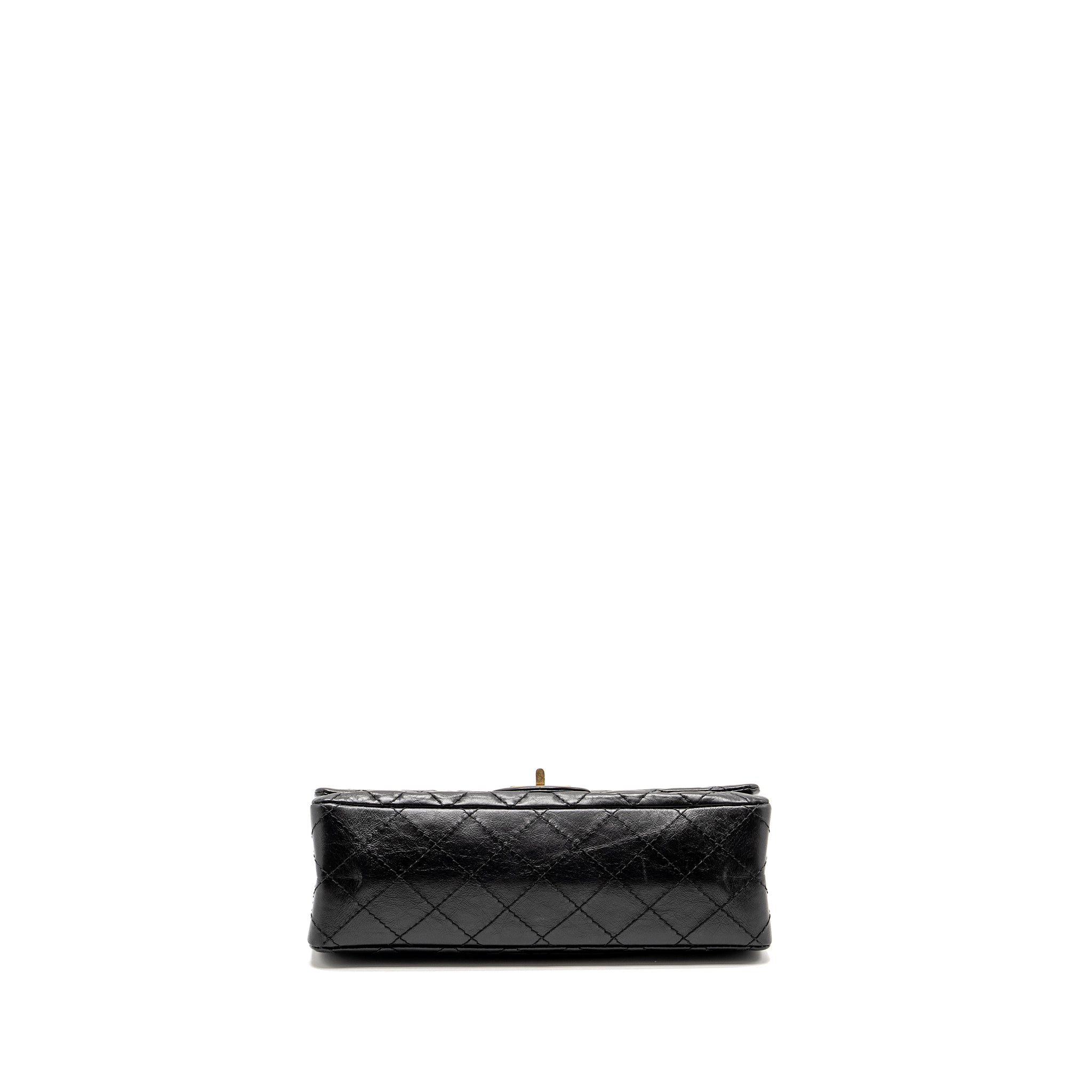 CHANEL SMALL 2.55 225 REISSUE FLAP BAG AGED CALFSKIN BLACK GHW