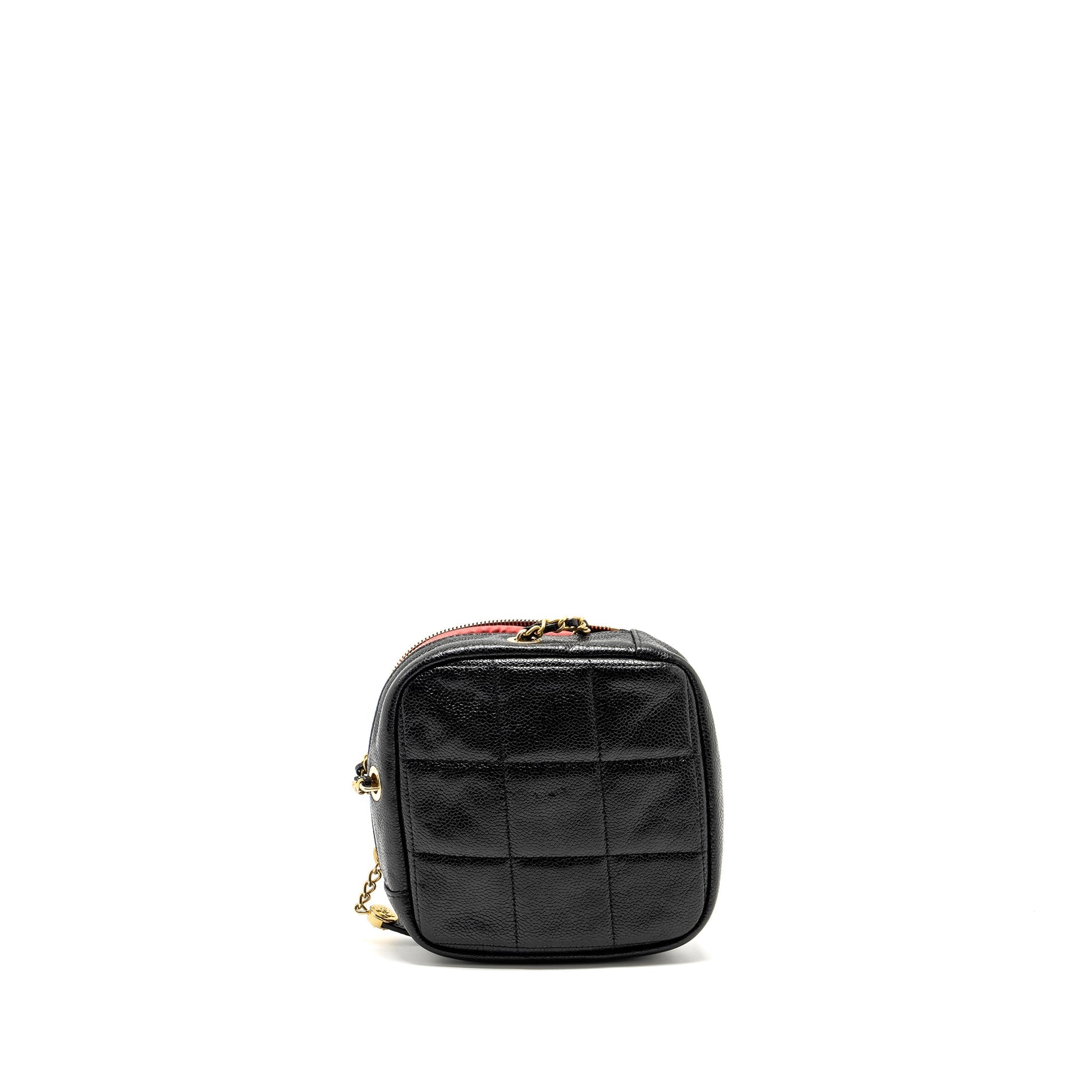 CHANEL QUILTED SHAPE CHAIN BAG CAVIAR BLACK GHW