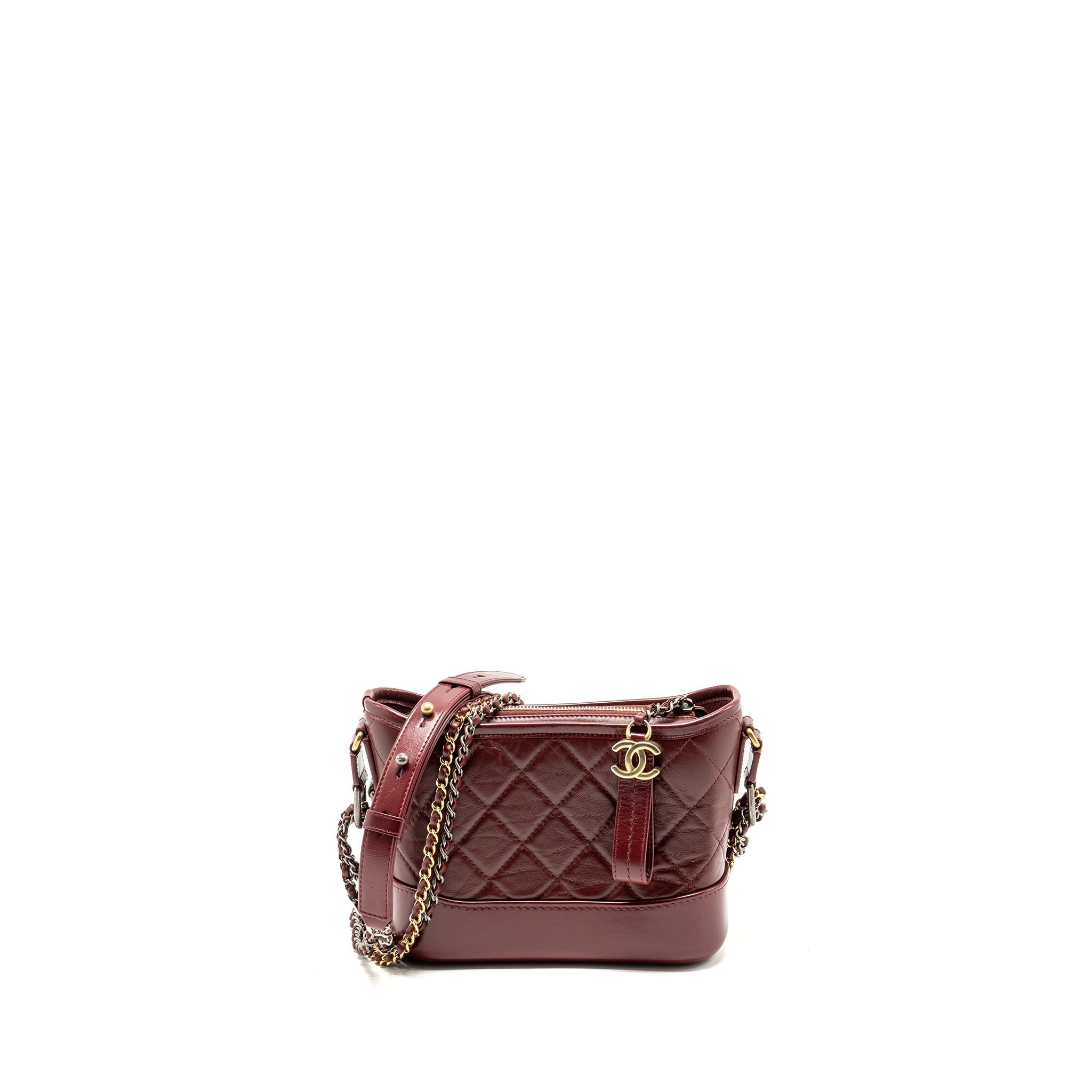 CHANEL SMALL GABRIELLE HOBO BAG CALFSKIN RED MULTICOLOUR HARDWARE