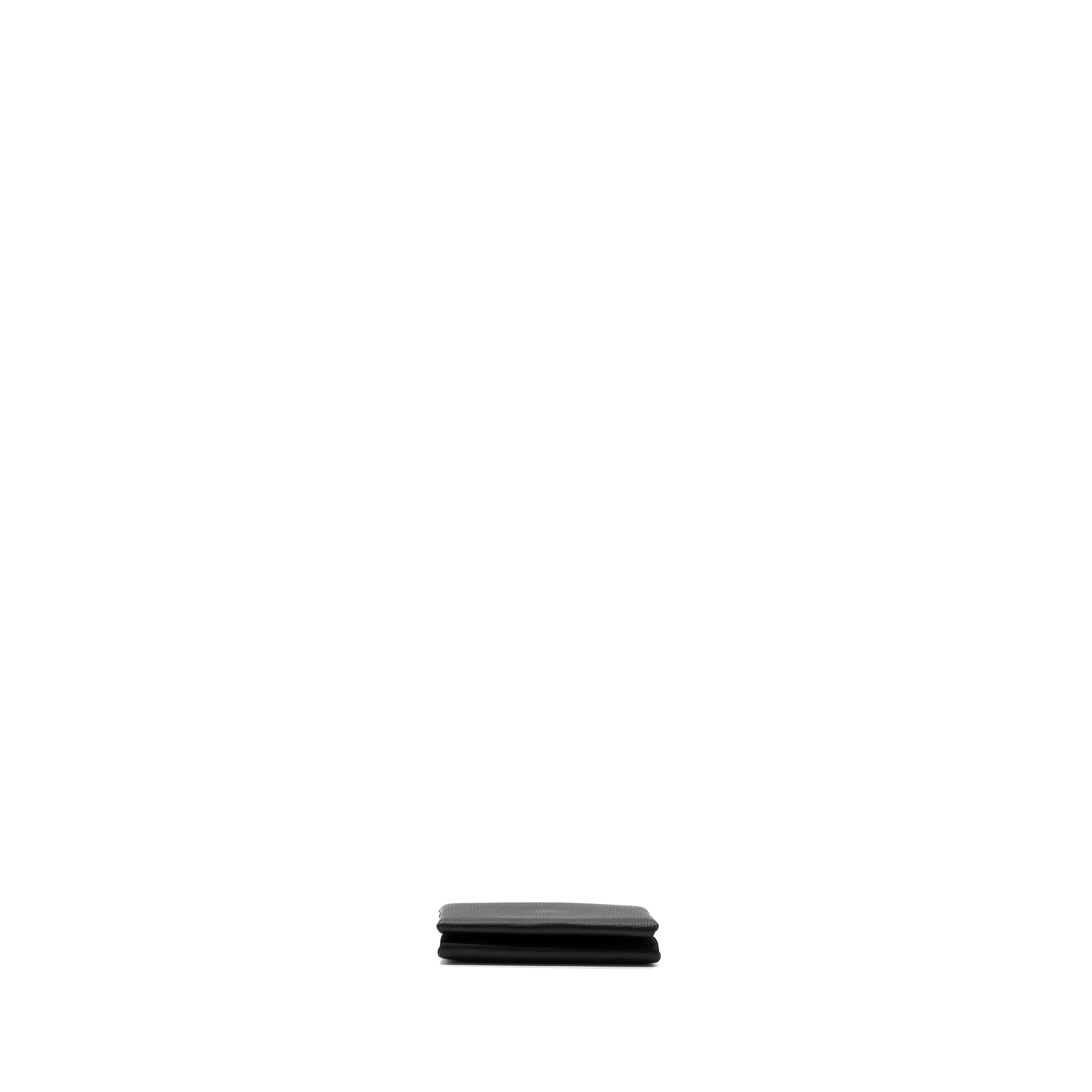 HERMES CALVI DUO COMPACT CARD HOLDER EPSOM BLACK SHW