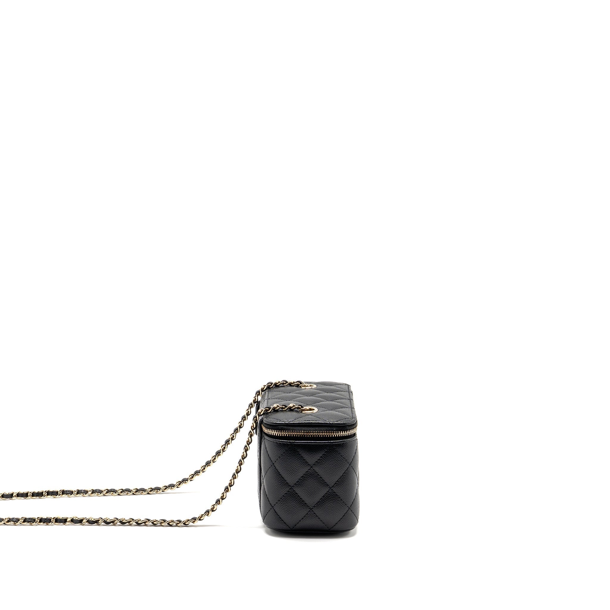 CHANEL LONG VANITY CASE CAVIAR BLACK LGHW
